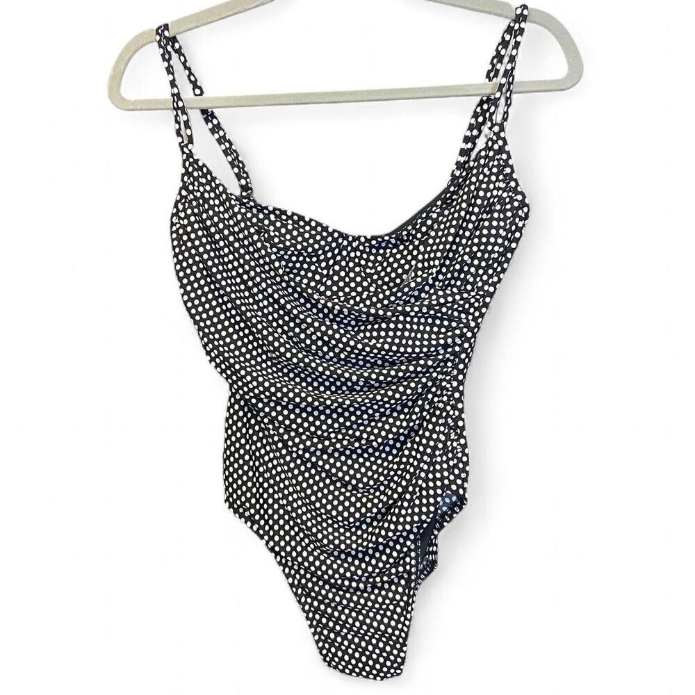MagicSuit black and white polka dot swimsuit size 10